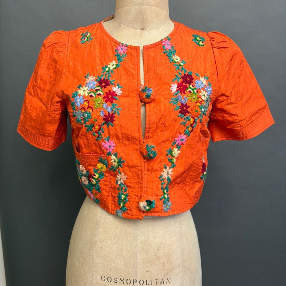 🌻2/$60 SALE Orange Embroidered Blouse